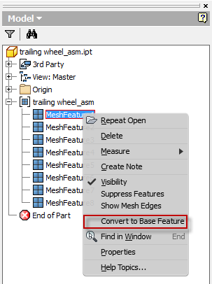 how to use mesh enabler inventor